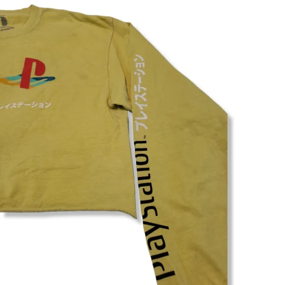 Sony Playstation Shirt Size Large SIEA PS Family Logo Japanese Long Sleeve Crop - Picture 4 of 8